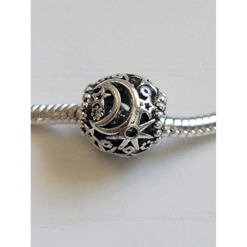 NWT For Pandora Charm Bracelets Antiqued Silver Moon And Stars Celestial Cutout